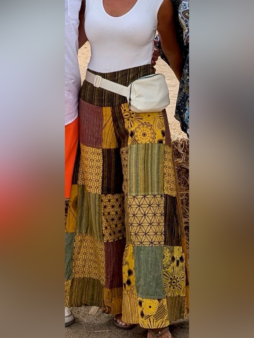 Jayli Patchwork Maxi Skirt in Yellow, Purple & Green